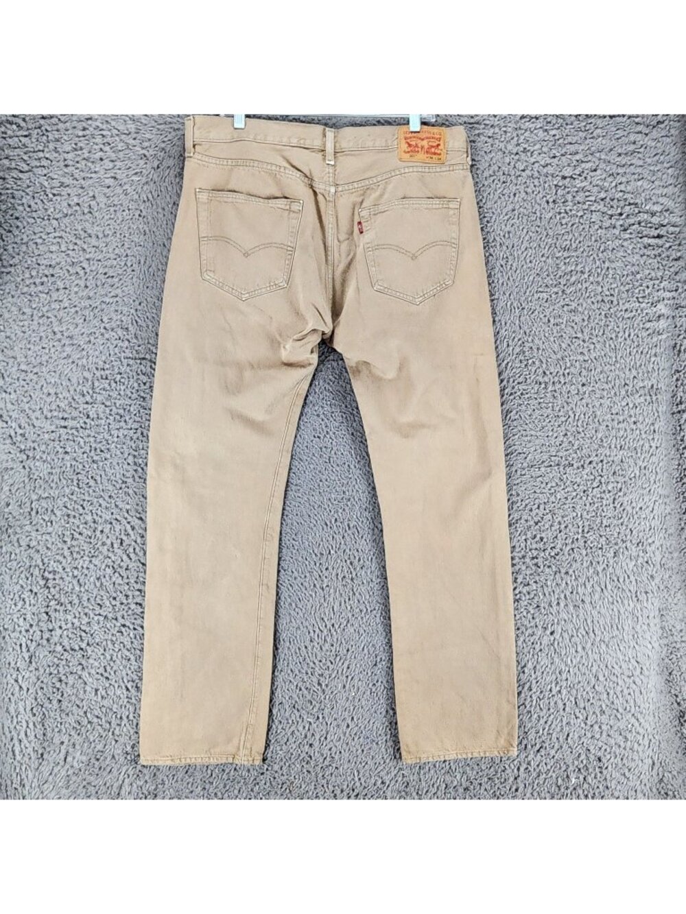 Levis Jeans Mens 36x34 501 Tan Denim Button Fly Classic Straight Leg *Read*